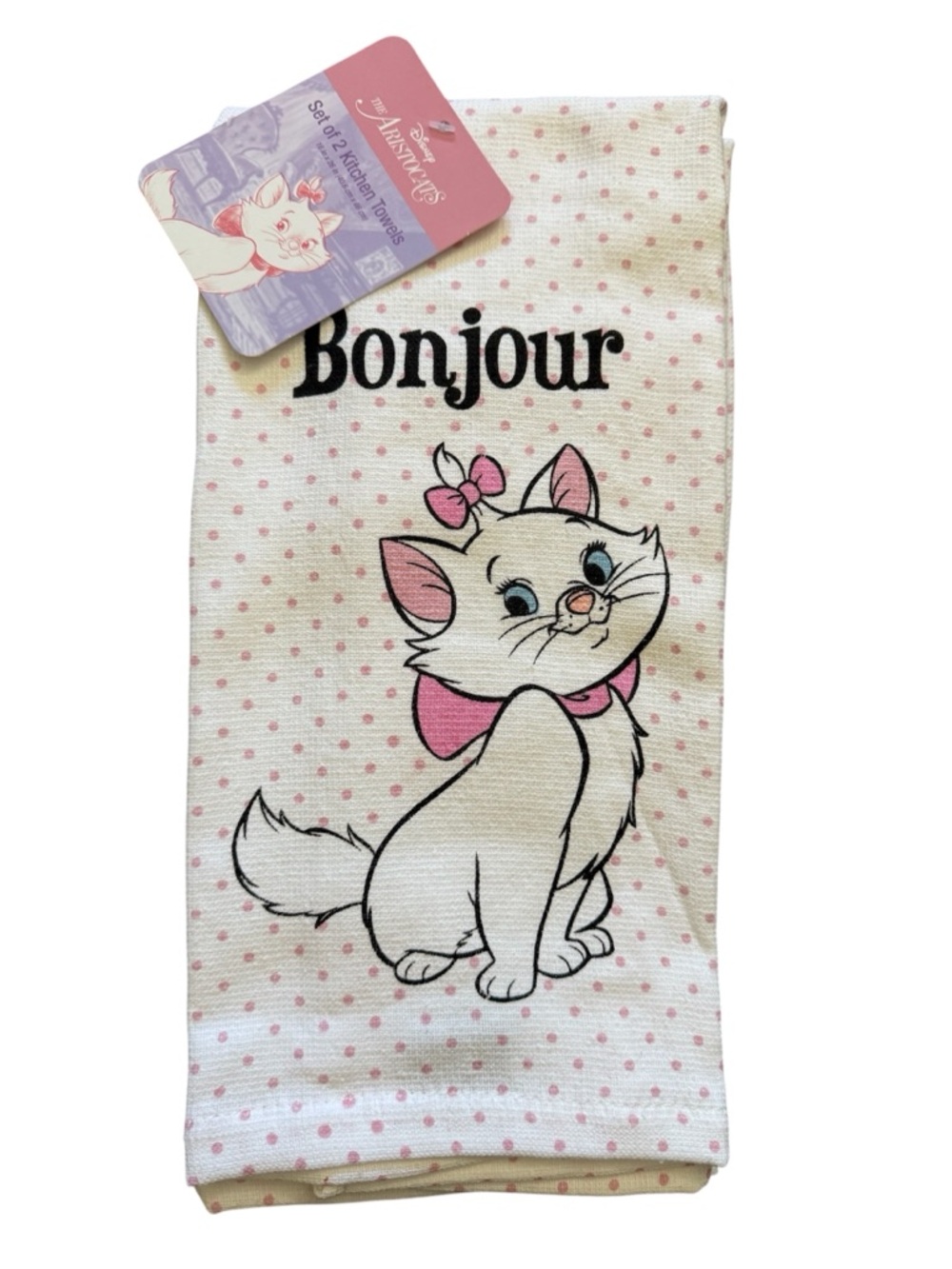 Disney The Aristocats  2pack Kitchen Towels “Bonjour”